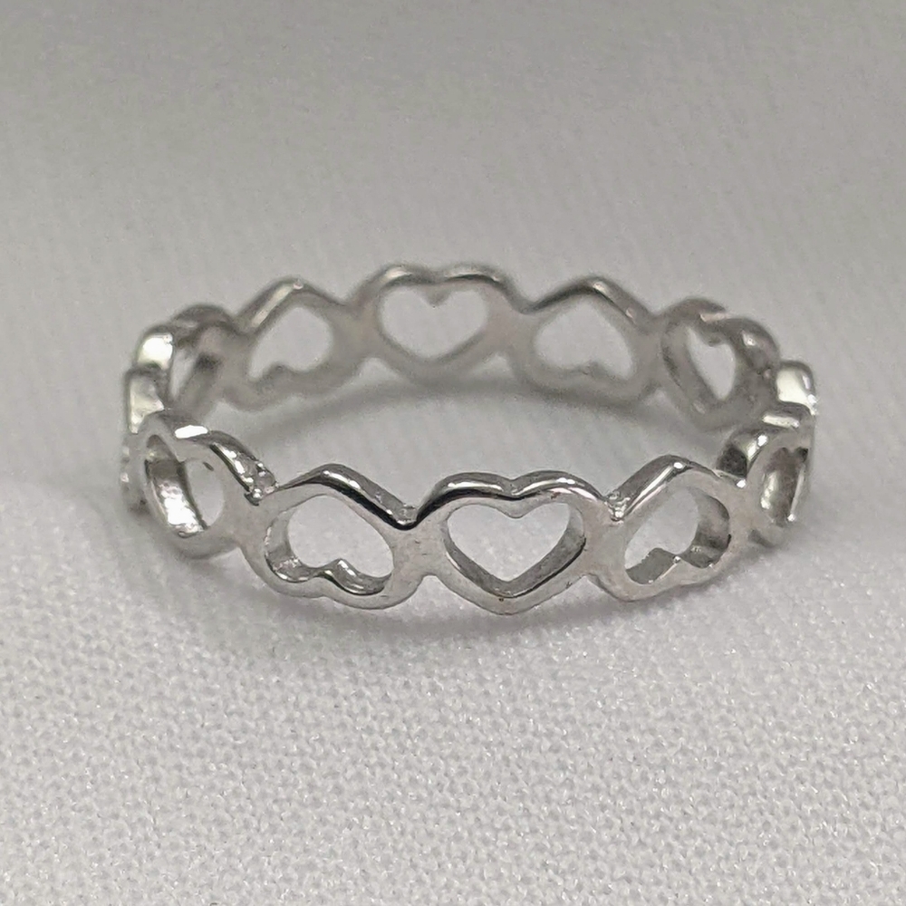 Silver Heart Band Ring